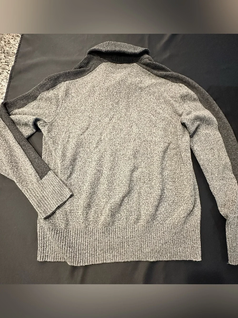 RIBBED WOOL-BLEND SHAWL-COLLAR PULLOVER
